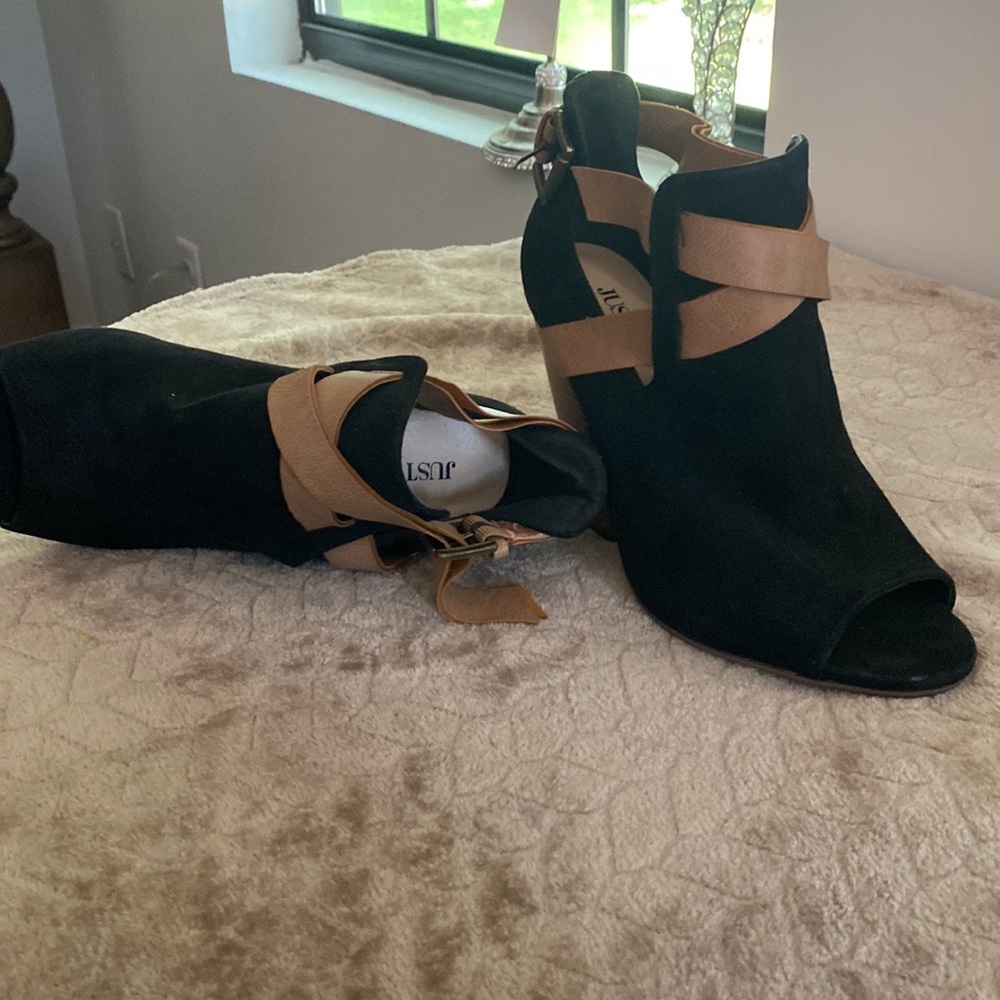 Black Suede Wedges